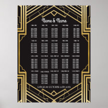 Mesa Casamento Gatsby Art Deco Poster 20 Seating