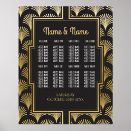 Mesa Casamento Gatsby Art Deco Poster Seating