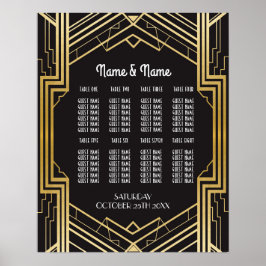 Mesa Casamento Gatsby Art Deco Poster Seating