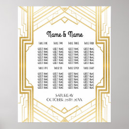 Mesa Casamento Gatsby Art Deco Poster Seating