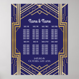 Mesa Casamento Gatsby Art Deco Poster Seating
