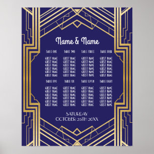 Mesa Casamento Gatsby Art Deco Poster Seating
