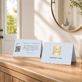 Mesa Código QR de boas-vindas azul cartão de quarto de 
