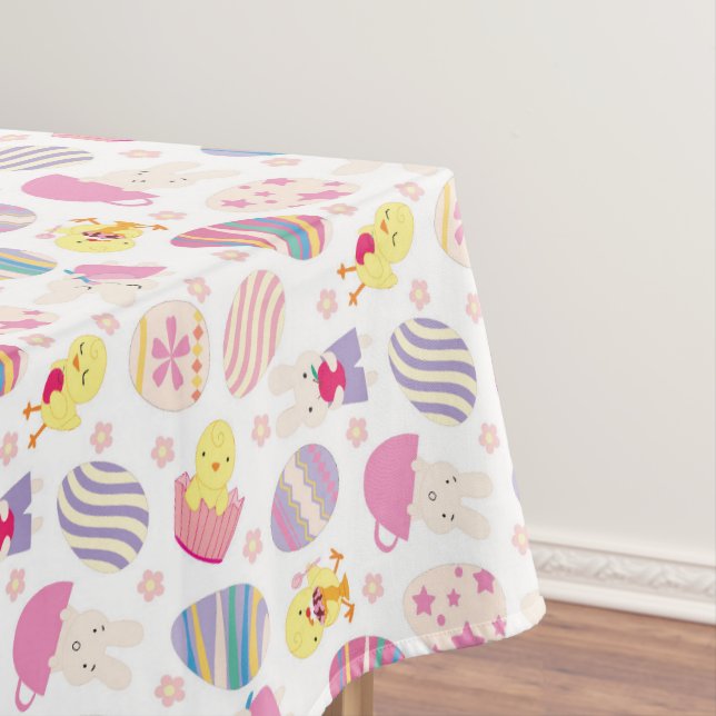Mesa Coelhinho de Páscoa e toalha de pintinho (Posição Original)