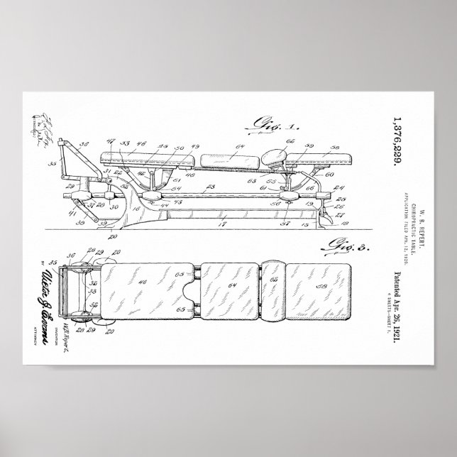mesa de 1921 da Chiropractic Impressão (Frente)