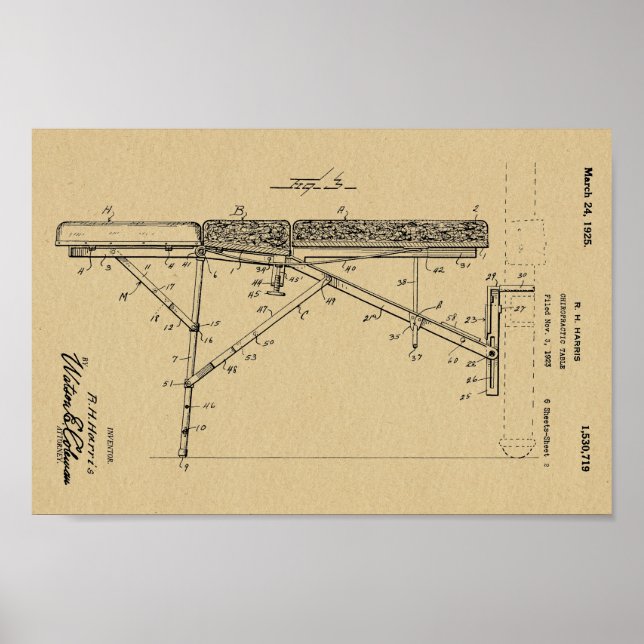 mesa de 1925 da Chiropractic Impressão (Frente)