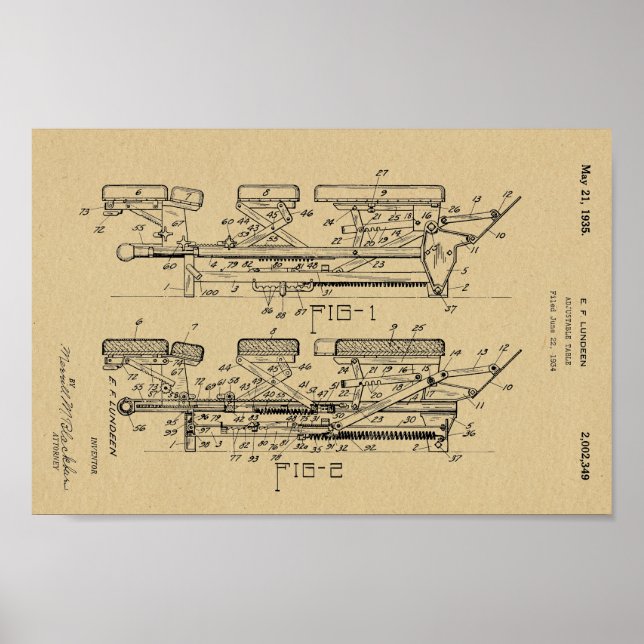 mesa de 1935 da Chiropractic Impressão (Frente)