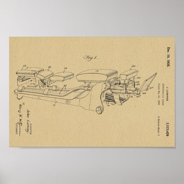 mesa de 1935 da Chiropractic Impressão (Frente)