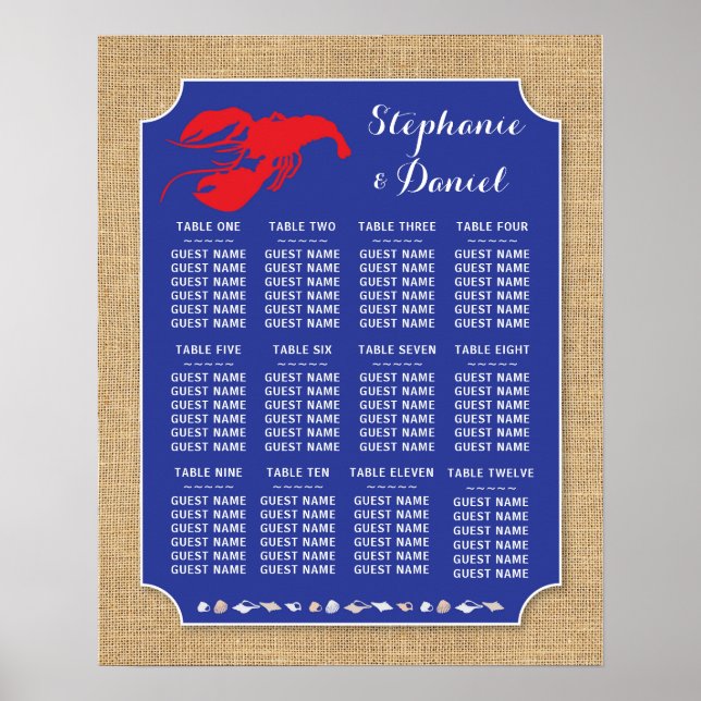 Mesa De Casamento De Lagostas Poster (Frente)