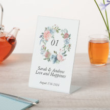 Mesa de Casamento de Wreath, Boho Azul Cor-de-rosa