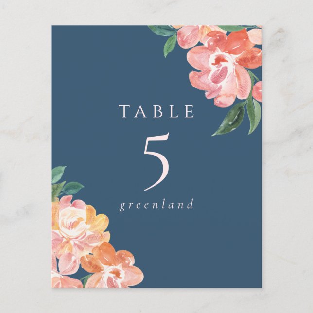 Mesa de casamento floral rosa e azul atemporal (Frente)