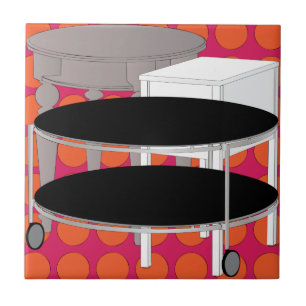 Mesa de Mobiliário Ikea Azulejo Laranja