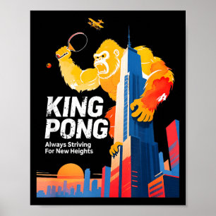Mesa de Tênis Engraçada Estilo de Poster de Fã do