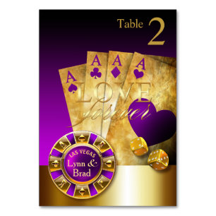 Mesa do cartão de Las Vegas PEDIR NOMES EM CHIPS