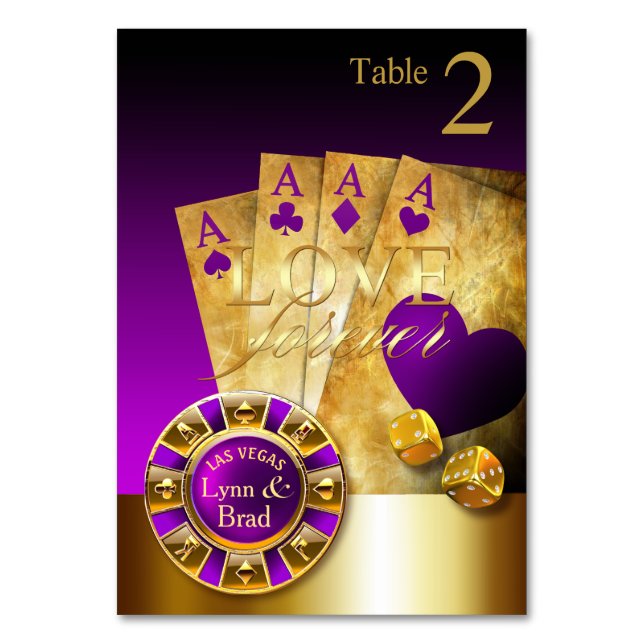 Mesa do cartão de Las Vegas PEDIR NOMES EM CHIPS (Verso)