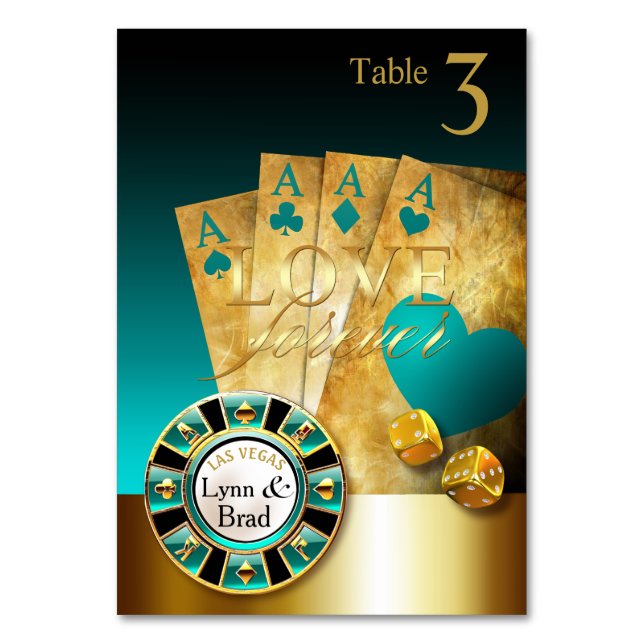 Mesa do cartão de Las Vegas PEDIR NOMES EM CHIPS (Frente)