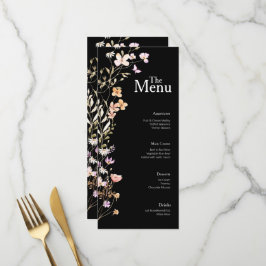 Mesa do Menu de Evento de Casamento das Flores Neg
