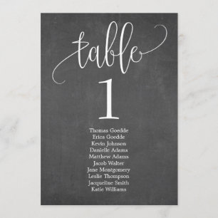 Mesa do Plano de Assentos Cartão Adorável Caligraf