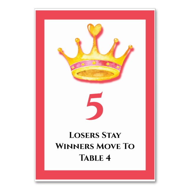 Mesa Dourada Bunco 5 de 5 Cartões (Frente)