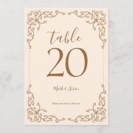 Mesa e Menu Vintage Flourish Frame Weding