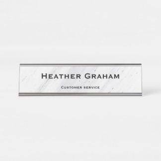 Mesa Elegante placa de nome personalizado em mármore br