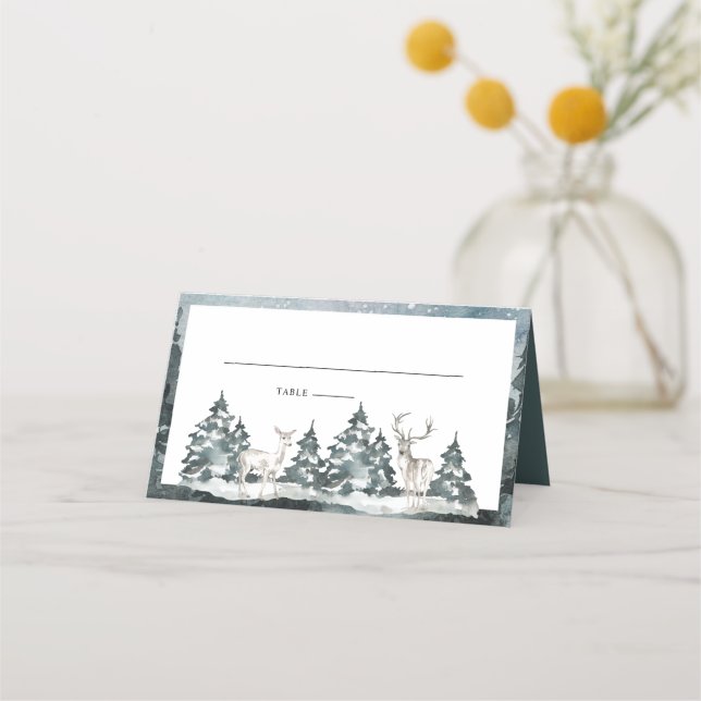 Mesa Floresta Woodland com Cartão de Veado (Frente)