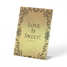 Mesa Gótica de Casamento Gótico Dourada e Negra