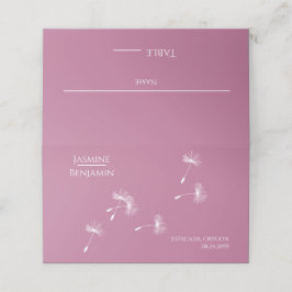 Mesa Local de Casamento de Dandelion Whimsical / Cartão