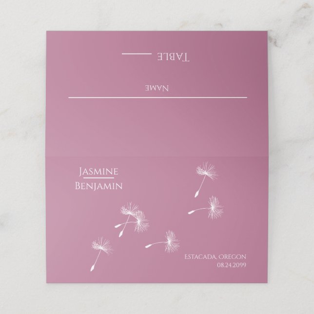 Mesa Local de Casamento de Dandelion Whimsical / Cartão (Exterior/Desdobrado)