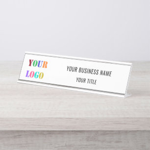 Mesa Logotipo personalizado e texto Placa de nome do Bu
