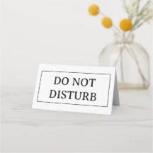 NÃO PERTURBE | Cartão de lugar dobrado 10 cm x 8,9