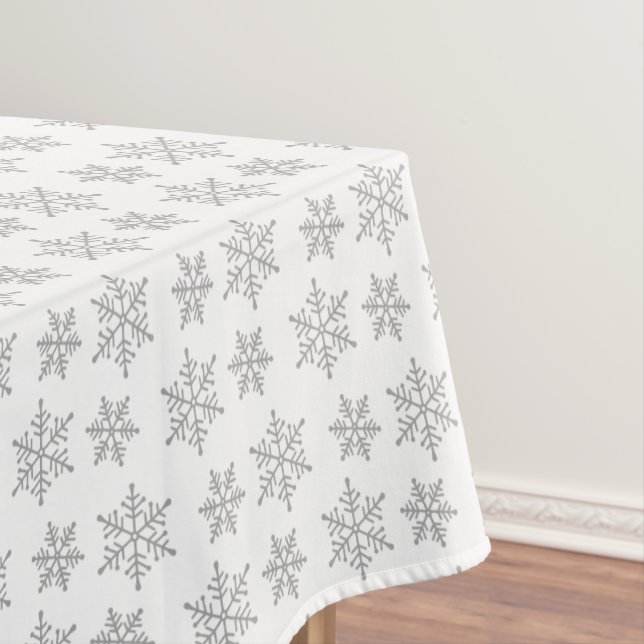 Mesa Padrão de Floco de Neve Cinza Claro em Toalha de M (Posição Original)