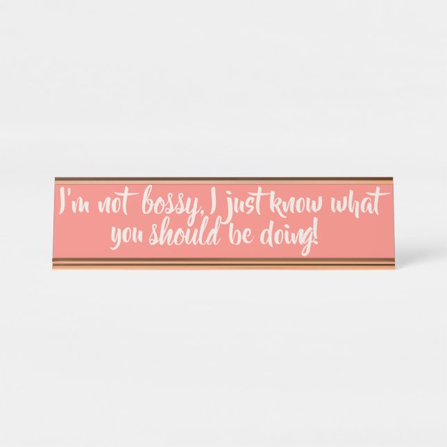 Mesa Placa de identificação Dourado cor-de-rosa Sassy (Frente)