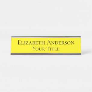 Mesa Placa de nome amarelo simples