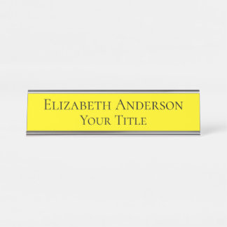 Mesa Placa de nome amarelo simples