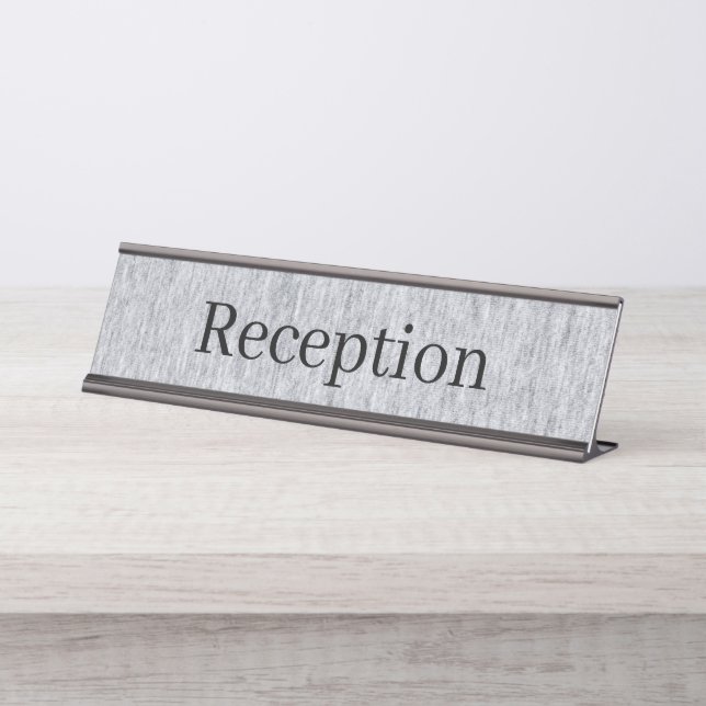 Mesa Placa de Nome da Recepção (Frente)