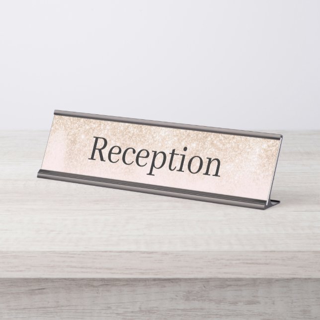 Mesa Placa de Nome da Recepção (Frente)