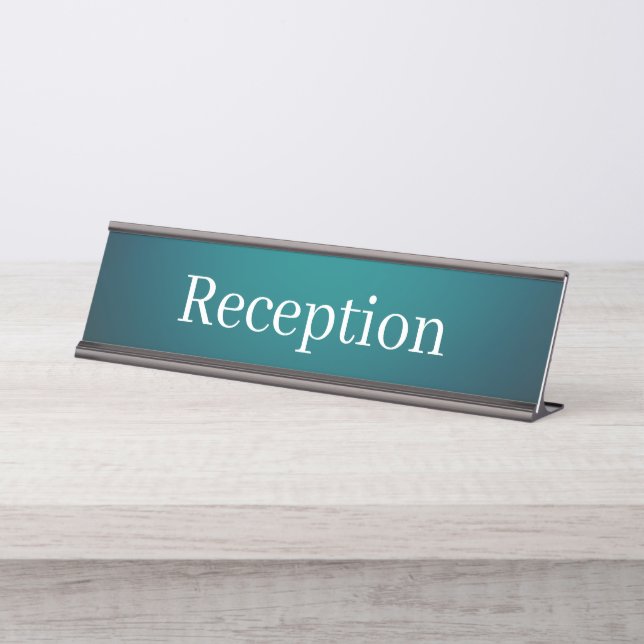 Mesa Placa de Nome da Recepção (Frente)