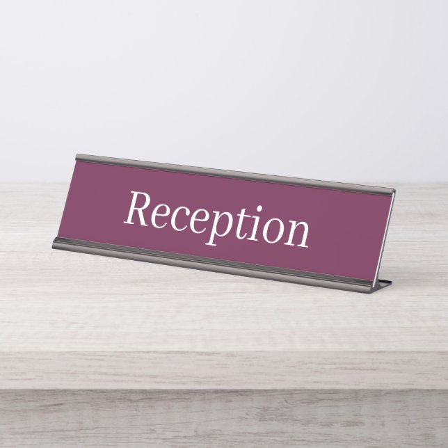 Mesa Placa de Nome da Recepção (Frente)