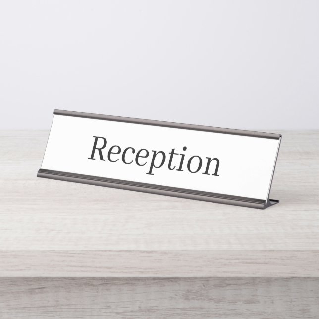 Mesa Placa de Nome da Recepção (Frente)