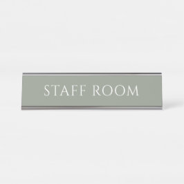 Mesa Placa de Nome da Sala de Funcionários em Verde Sag