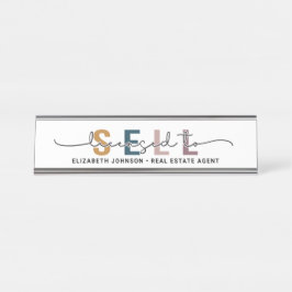 Mesa Placa de Nome de Corretor Personalizada Moderna Li