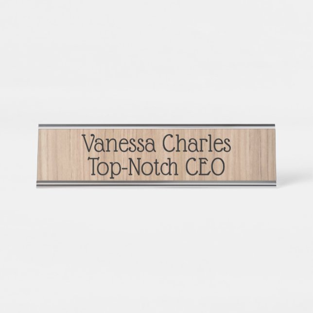 Mesa Placa de nome de desktop personalizada de ponta (Frente)
