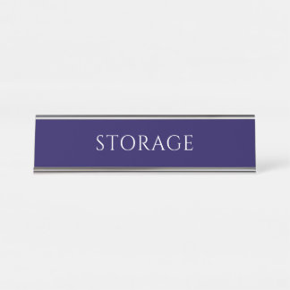 Mesa Placa de Nome de Sala de Armazenamento Azul Elegan
