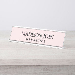 Mesa Placa de Nome do Office Desk cor-de-rosa moderno p
