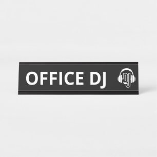 Mesa Placa de Nome do Office DJ