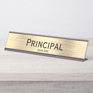 Mesa Placa de Nome do Principal Desk