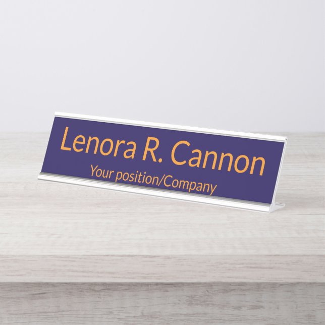 Mesa Placa de Nome Personalizada para Decoração de Escr (Frente)