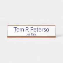Placa de Nome Personalizada para Decoração de Escr
