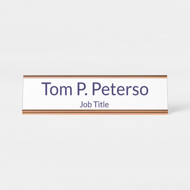 Mesa Placa de Nome Personalizada para Decoração de Escr (Frente)